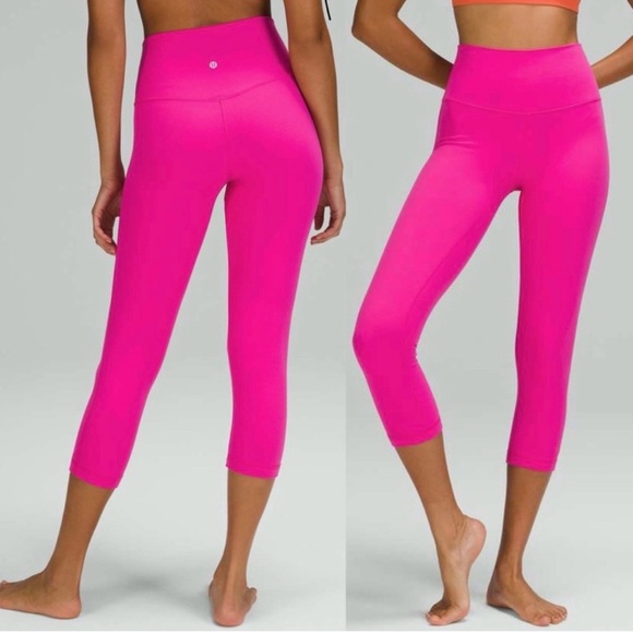 Lululemon align leggings Womens Size 4 Pink Crop Capri Stretch Compression - Picture 1 of 6